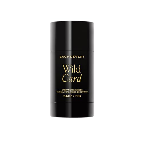 Each & Every Aluminum Free Deodorant for Women & Men – Natural Fragrance All Day Odor Protection, Non-Toxic Deodorant for Sensitive Skin, EWG Verified, Baking Soda Free - Cardamom & Ginger, 2.5oz