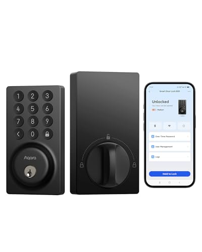 Image of Aqara Smart Lock B50, Built-in WiFi Keypad Deadbolt for Front Door, Black