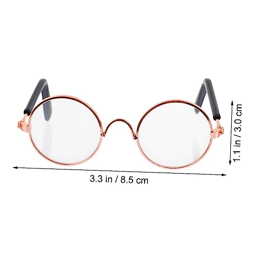 2pcs Mini Doll Sunglasses Alloy Frame Glasses for Dolls Cute Dress-up Accessories for Playtime and Photography Transparent and Stylish Design2