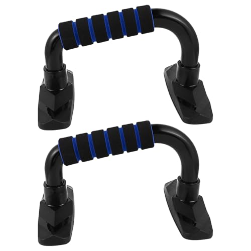PAMINGONO Soportes para Flexiones de Brazos en Casa Juego de 2 Piezas de PVC Azul Barra Ergonómica Antideslizante para Entrenamiento de Fuerza y Musculación Doméstica
