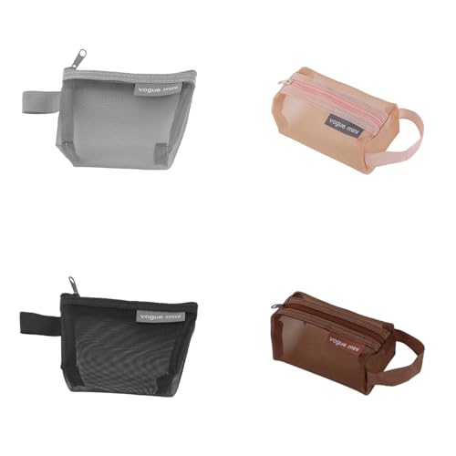 Small Cosmetic Bag for Women 4 Pieces Makeup Bag for Purse Travel Makeup Organizer Bag Waterproof Makeup Pouch (BLACK GREY)