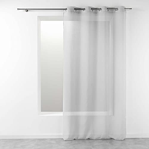 Douceur d 'Intérieur Telma Eyelet, polyester, gray, 140 x 280 cm, Grey, W 55.1" x L 110.2" (1 Panels)