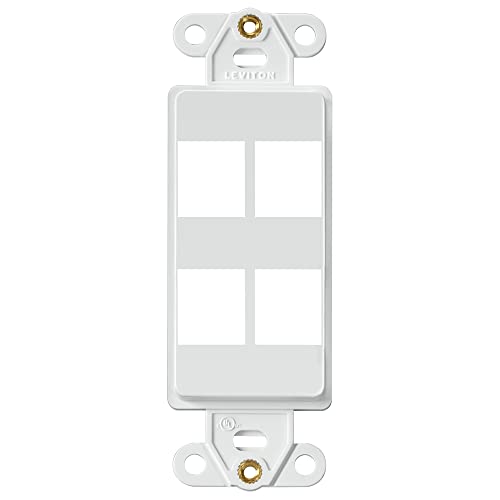 Leviton QuickPort Decora Insert, 4-Port, 41644-W, White