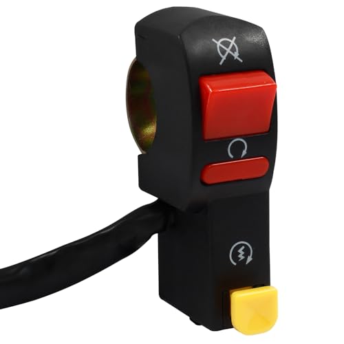 Coufce 12V Universal Handlebar Switch, 7/8' Left Starter Kill Light Switch Assembly, Start/Kill Motorcycle Switch for Scooter Pit Dirt Bike ATV