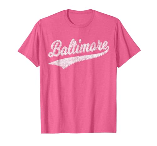 Baltimore Maryland Varsity Script Vintage Sports Jersey T-Shirt, Men, Pink Heather, 3X-Large