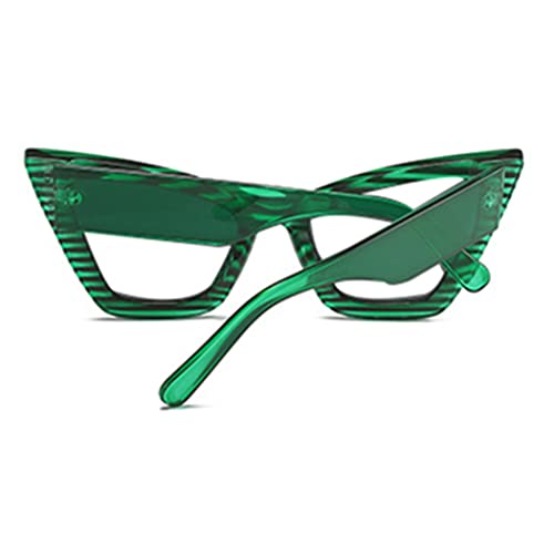 Image of Retro Cat Eye Blue Light Blocking Reading Glasses For Women Men Oversized Anti Anti Glare UV Eyewear (green, 0.0, multiplier x)