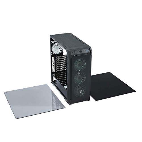 Gabinete para PC FSP E-ATX Mid Tower CMT520 Plus para gaming con 2 paneles de vidrio templado y 4 ventiladores RGB direccionables compatibles con sincronización ASUS Aura Sync y MSI Mystic Light miniatura 5
