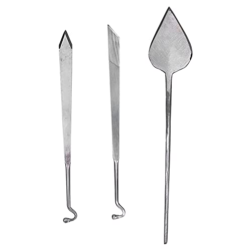 Pig Castration Knife, Peach?Shaped + Leaf?Shaped + Oblique Knife, Stainless Steel Castration Tools Set, Animal Husbandry Surgical Supplies