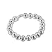 PMANY 925 Sterling Silver Plated Round Beads Chain Bracelet Bangle (10mm)