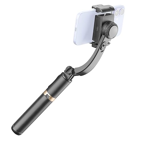 Gimbal 3 en 1 Cellularline FREEMOTION stabilisateur anti-vibrations noir avec perche selfie et trépied