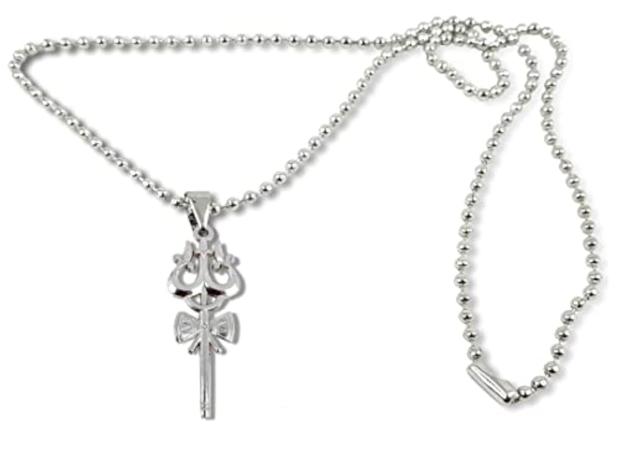 Unisex Silver Color Lord Shiva Trishul Damru Locket Pendant Necklace