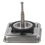 EffiFish Filtro quadrato per lavello in acciaio inox per la prevenzione degli intasamenti, lavabile in lavastoviglie, color argento, 79 mm, tappo di scarico da cucina a rete