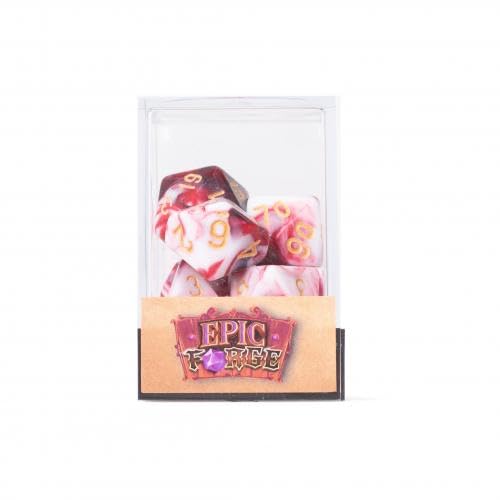 Epic Forge Set of 7 Multi Size Dice - Cherry Cream