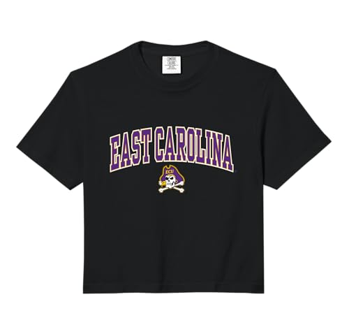 East Carolina Pirates Arched Over Officially Licensed Comfort Colors Crop Top