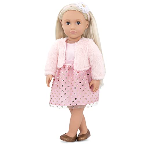 Our Generation – Millie – 46 cm-Modepuppe – Lebensechte Blaue Augen & langes Blondes Haar – Pinkes Kleid Outfit – Vorgetäuschtes Spiel – Spielzeug für Kinder ab 3 Jahren