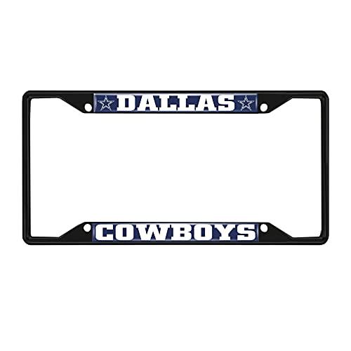 FANMATS 31351 Dallas Cowboys Metal License Plate Frame Black Finish
