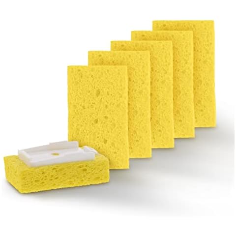 Arrow Dish Wand Sponge Refills, 6 Pack - Replacement Sponge Heads for Dish Wand, Made in the USA - Ideal for Quick, Convenient Cleaning - Easy to Refill, Built-In Scrubber, Ideal for Dishes and Pans Cover