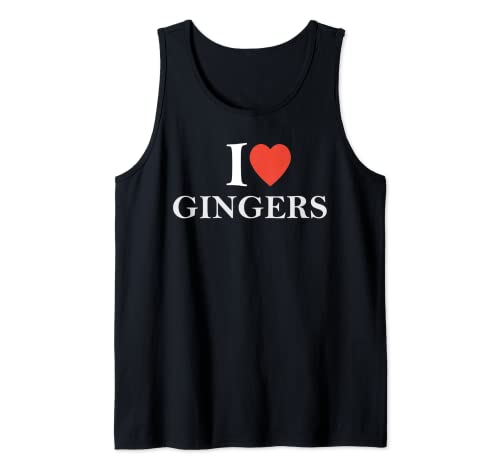 Funny I Love Gingers Tee! Heart Redhead Lover Hair Freckles Canotta