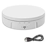 luolety Elektrisch drehbarer Display-Ständer für Fotografie, um 360 Grad drehbarer Drehteller, motorisierter drehbarer Ständer, Display-Tisch für Live-Video, automatische Drehplattform, 14,6 cm (weiß)