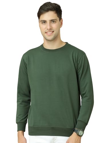 Image of Mack Jonney Fleece Regular Fit Solid Round Neck Sweatshirt for Men-MACK639877