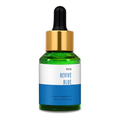 Image of Revive Blue Fragrance Oil, MitFlor Essential Oil for Diffuser, 30ml Large Size Premium Grade Fragrance Oil for Soap & Candle Making, Aromatherapy Oil, Men & Ocean Scent for Home Fragrance