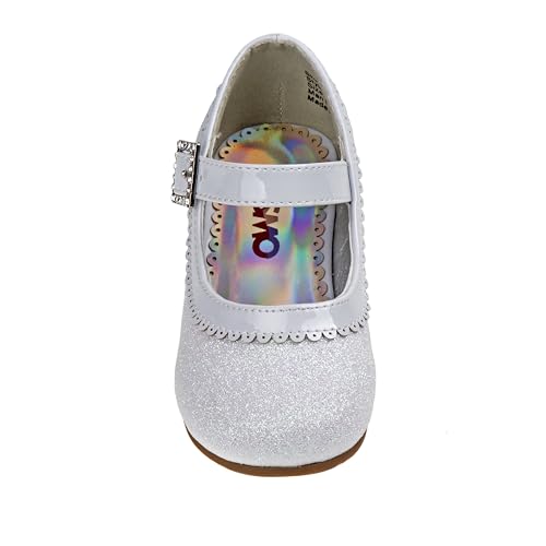 Image of Josmo Girls Low Heel Dress Pumps Crystal Strap Formal Wedding Sandals Flower Girl Shoes for Toddler /Little Kid /Big Kid