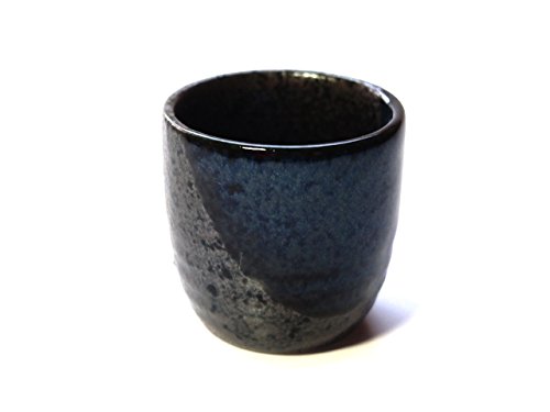 Blue Blow 19inch Set of 2 Sake Cups Black porcelain Made in Japan