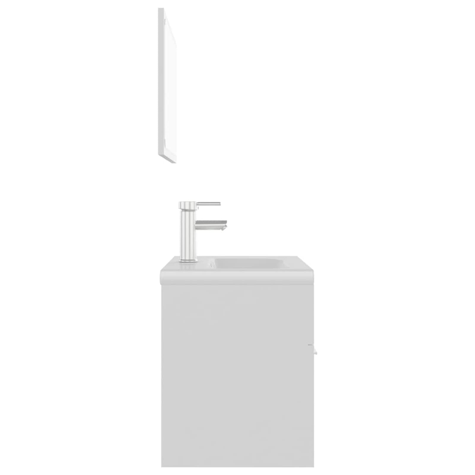 Homgoday Set Mobili da Bagno Bianco in Truciolato, Credenza Armadio Armadietto da Pavimento per Bagno Mobiletto Portaoggetti Ripiani Armadio di Stoccaggio per Camera Ufficio e