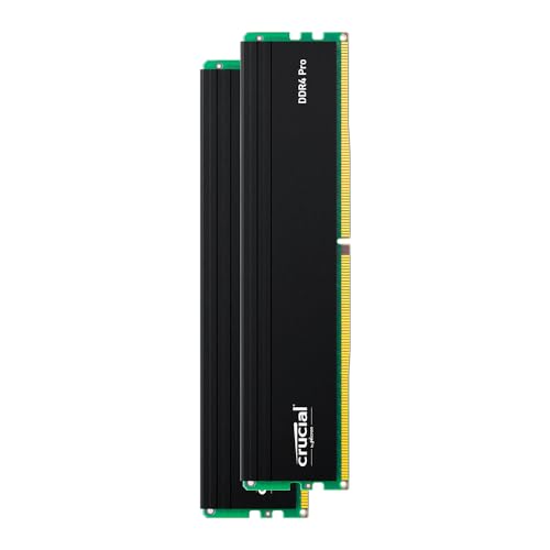 Image of Crucial Pro 64GB DDR4 RAM Kit (2x32GB), 3200MHz (or 3000MHz or 2666MHz) Desktop Memory, Compatible with Intel and AMD Ryzen - CP2K32G4DFRA32A