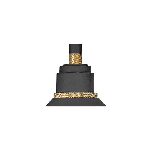 Hinkley Foundry Classic 10231TK Small Gooseneck Barn Light - Knurled Brass Accents, Dark Sky Compliant - Textured Black + Brass - Image 6
