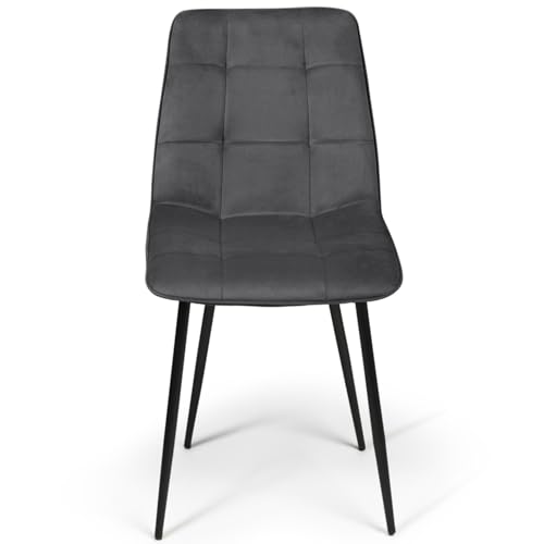 Lot de 4 chaises MILA en velours pour salle à manger - vue 4