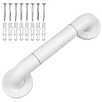 Baxcdyswe Haltegriffe für Senioren, 30cm Haltegriff Dusche, Rutschfeste Handgriff, Weiße Nylon-Sicherheitsgriffe, Badewannengriff Edelstahl, Behinderten WC Duschgriff, Badewanne Einstiegshilfe