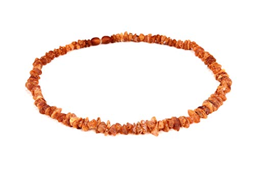 AMBERAGE Natural Baltic Amber Necklace for Women - Hand Made from Raw/Certified Baltic Amber Beads(2 Sizes) (17.7)