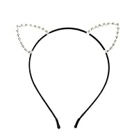 Algopix Similar Product 19 - Kitty Cat Ears Rhinestone Halo Headband