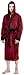 Produktbild NY Threads Mens Hooded Robe - Plush Long Bathrobes for Men (Burgundy with Black Contrast, Small/Medium)
