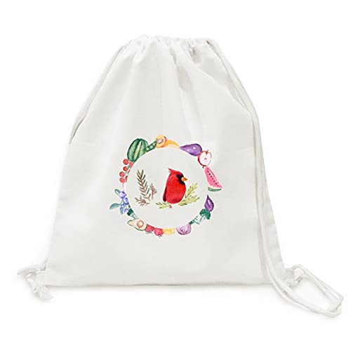 Sac en tissu pliable oiseau pie rouge avec sangle robuste
