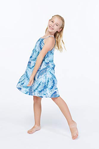 Girl Hawaiian Round Neck Dress in Wispy Cereus3