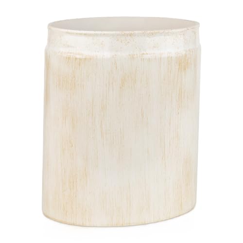 Image of Creative Scents Rustic Luxe Small Bathroom Trash Can 1.53 Gal / 5.8L - Oval Bathroom Garbage Can Bin for Modern Farmhouse Decor - Small Waste Basket for Bathroom and Bedroom