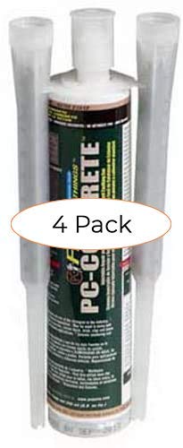 PC Products 72561 PC-Concrete Two-Part Epoxy Adhesive Paste for Anchoring and Crack Repair, 8.6 oz Cartridge, Gray (Four Pack)