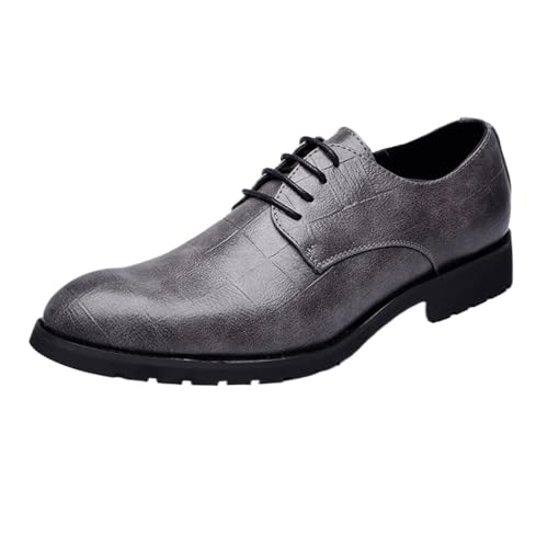 Vintage Dress Oxford Formal Shoes for Mens Waterproof Leather Lace Up Breathable Prom Anti-Slip Shoe