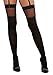 Dreamgirl Women’s Sheer Thigh High Pantyhose Hosiery Nylons Stockings with Comfort Lace Top Anti-Slip Garter Elastic Band