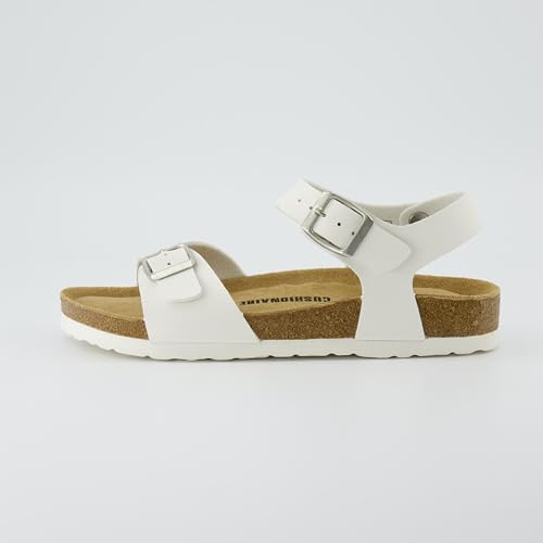 Image of CUSHIONAIRE Lauri Cork Footbed Sandals for Women with Back Strap, Adjustable Double Buckle Ankle Strap Sandals, Memory Foam