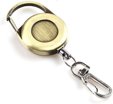 Qintreesify 1Pc Gold Telescopic Pull Buckle Retractable Badge Holder, Heavy