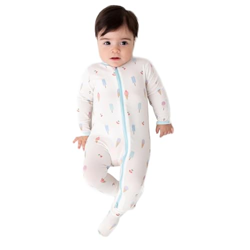 Image of Bamboo Little Soft Baby Footie Pajamas, Baby Clothes, Newborn Sleepers, 95% Viscose and 5% Spandex, 0-24 Months