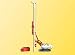 Kibri HO Scale Construction Equipment - Liebherr 974 -- Tracked Crane w/Pile Driver Attachment (White, red)