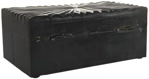 Miniatura 11 de CosmoLiving by Cosmopolitan Caja decorativa geométrica de madera, cajas de recuerdo decorativas con tapa con bisagras, juego de 2 cajas de