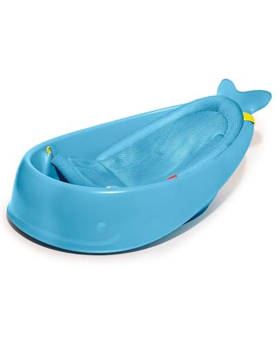 Image of Skip Hop Infant Bath Tub 3-Stage Grow With Baby Smart Sling MOBY Bathtub Blue Age 0+