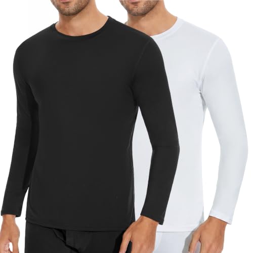 SIMIYA Mens Thermals Long Sleeve Undershirt Base Layer Long John Shirts