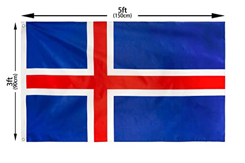 Danf Iceland Flag 3X5 Foot Polyester Icelandic National Flags Polyester With Brass Grommets 3 X 5 Ft #TOP1