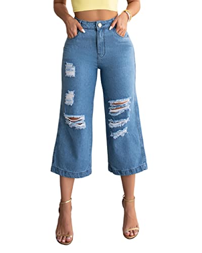 Calça Jeans Pantacourt Flash Blue 340M4 Cor: Azul; Tamanho:42